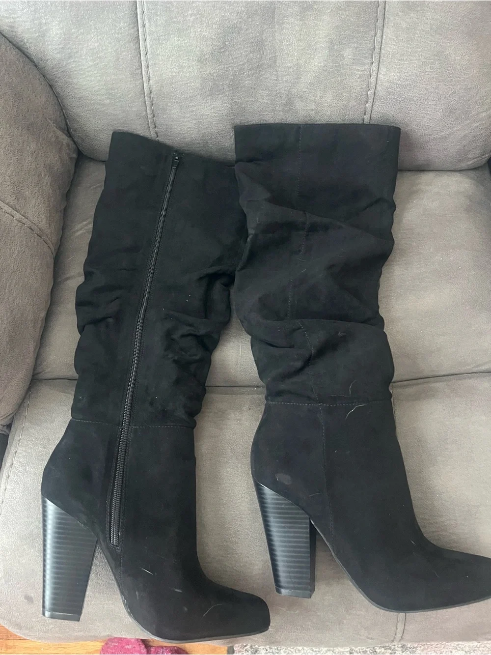 JustFab Black Over-the-Knee Boots